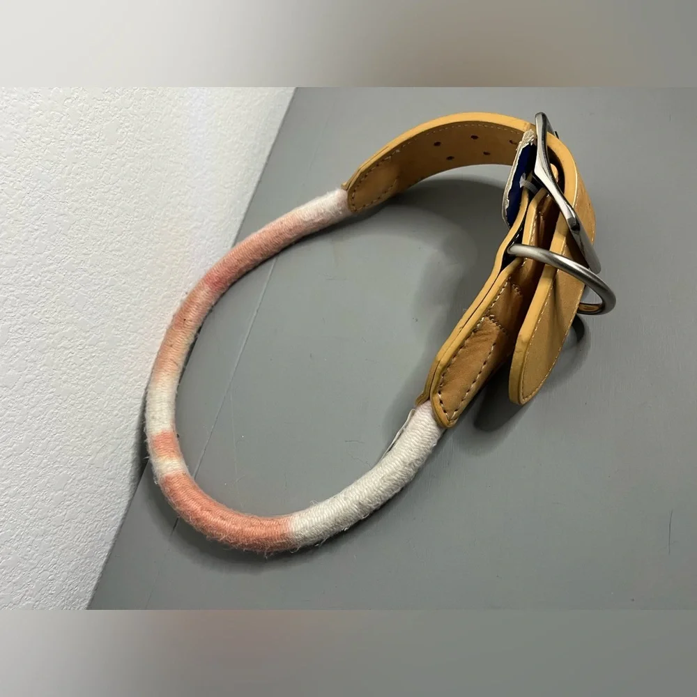 Youly AvantGarde Braid NWT ChunkyBelted Dog Collar Adjustable Hole Pink XXL-XXXL
